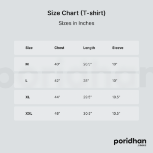Size chart for tshirt by poridhan store
