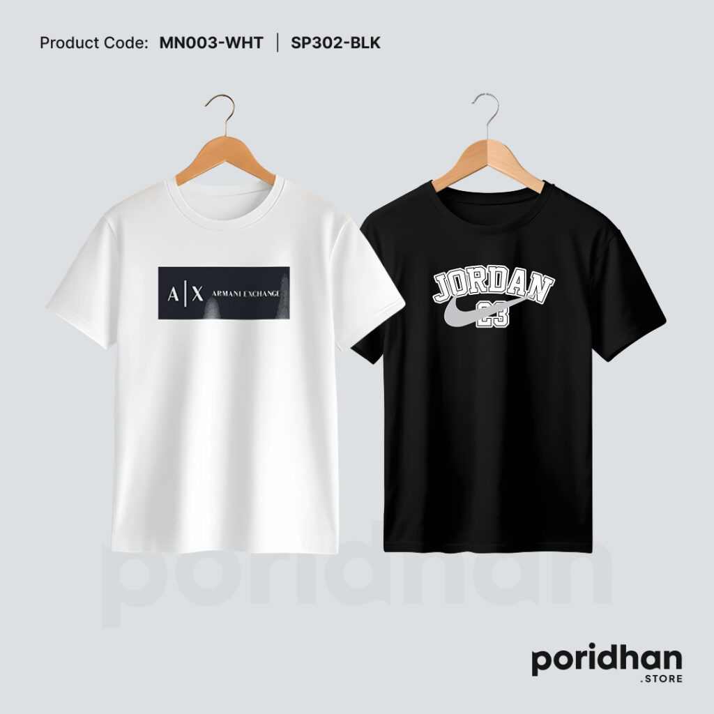 active lifestyle 2-pack combo of black and white for men by Poridhan Store