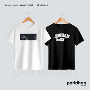 active lifestyle 2-pack combo of black and white for men by Poridhan Store