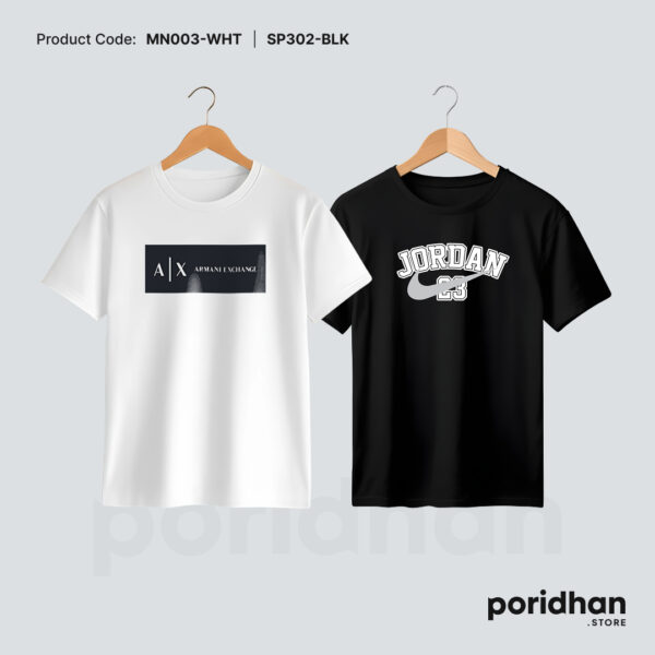 active lifestyle 2-pack combo of black and white for men by Poridhan Store