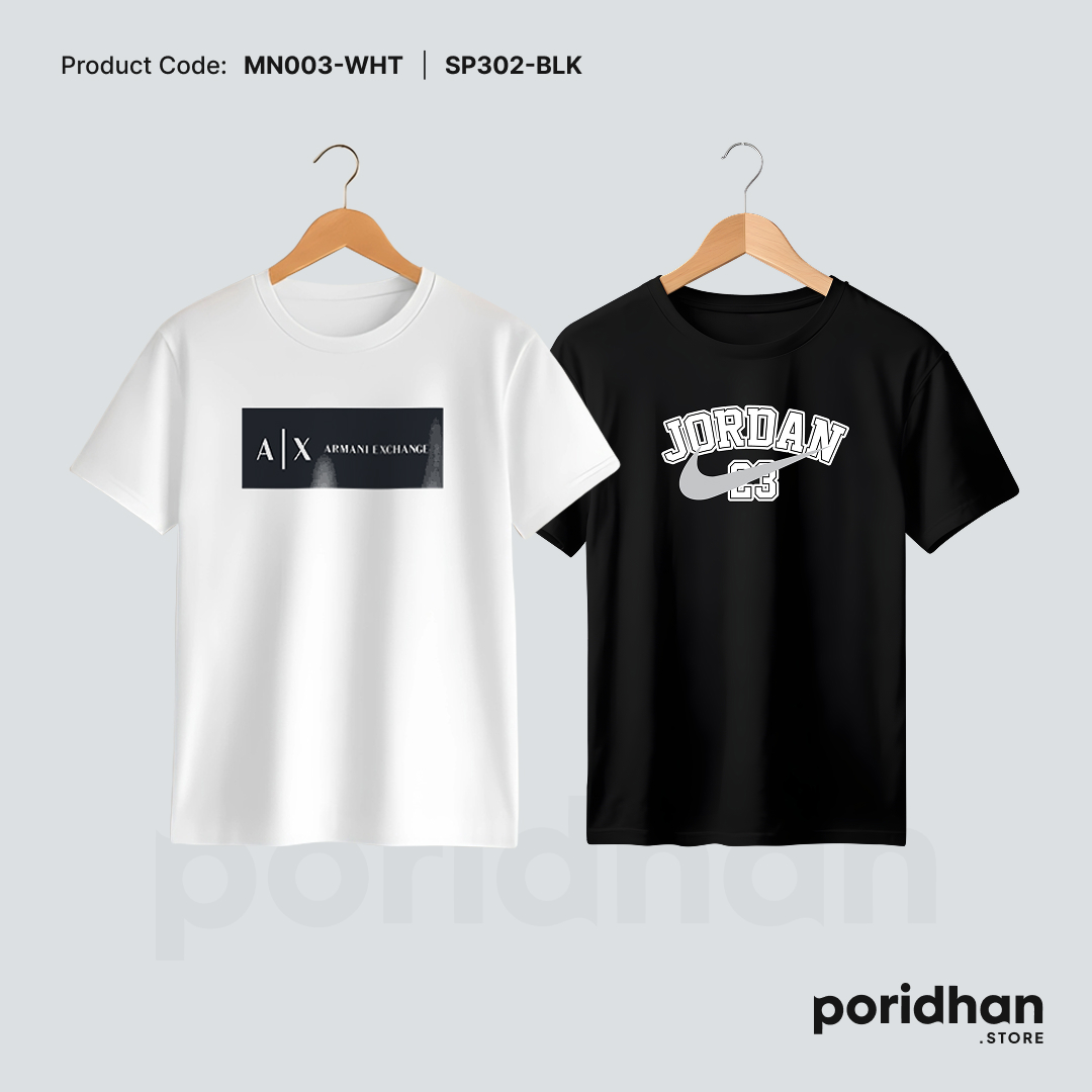 active lifestyle 2-pack combo of black and white for men by Poridhan Store