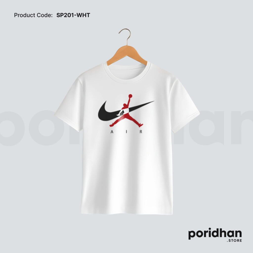 active sport performance tee in white color for men by Poridhan Store