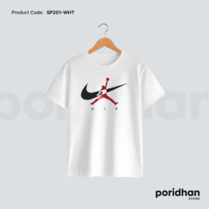 active sport performance tee in white color for men by Poridhan Store