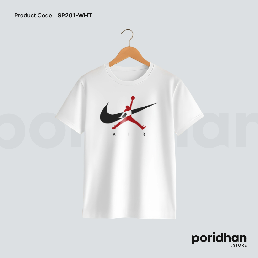 active sport performance tee in white color for men by Poridhan Store