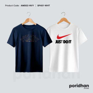 athletic comfort twin pack of white and navy blue for men by Poridhan Store