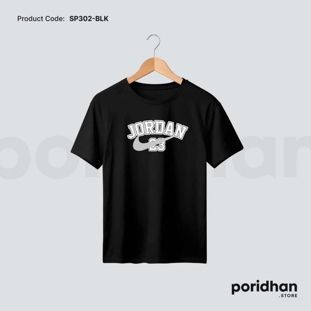 athletic performance tee in black color for men by Poridhan Store