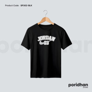 athletic performance tee in black color for men by Poridhan Store