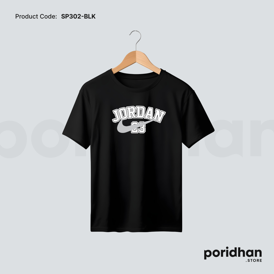 athletic performance tee in black color for men by Poridhan Store