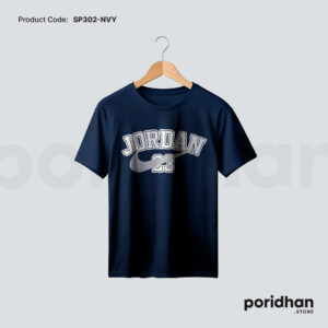 athletic performance tee in navy blue color for men by Poridhan Store