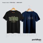 city vibe 2-pack t-shirt set of black and navy blue for men by Poridhan Store
