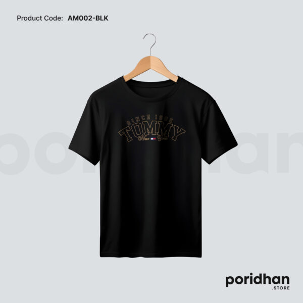 Classic American Fit Tee in black color for men by Poridhan Store