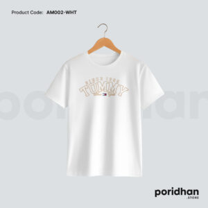 Classic American Fit Tee in white color for men by Poridhan Store