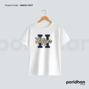 Classic American Streetwear Style Tee in white color for men by Poridhan Store