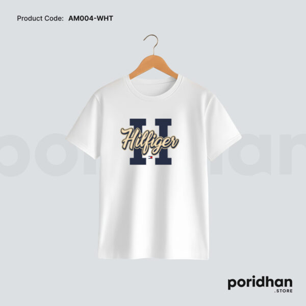Classic American Streetwear Style Tee in white color for men by Poridhan Store