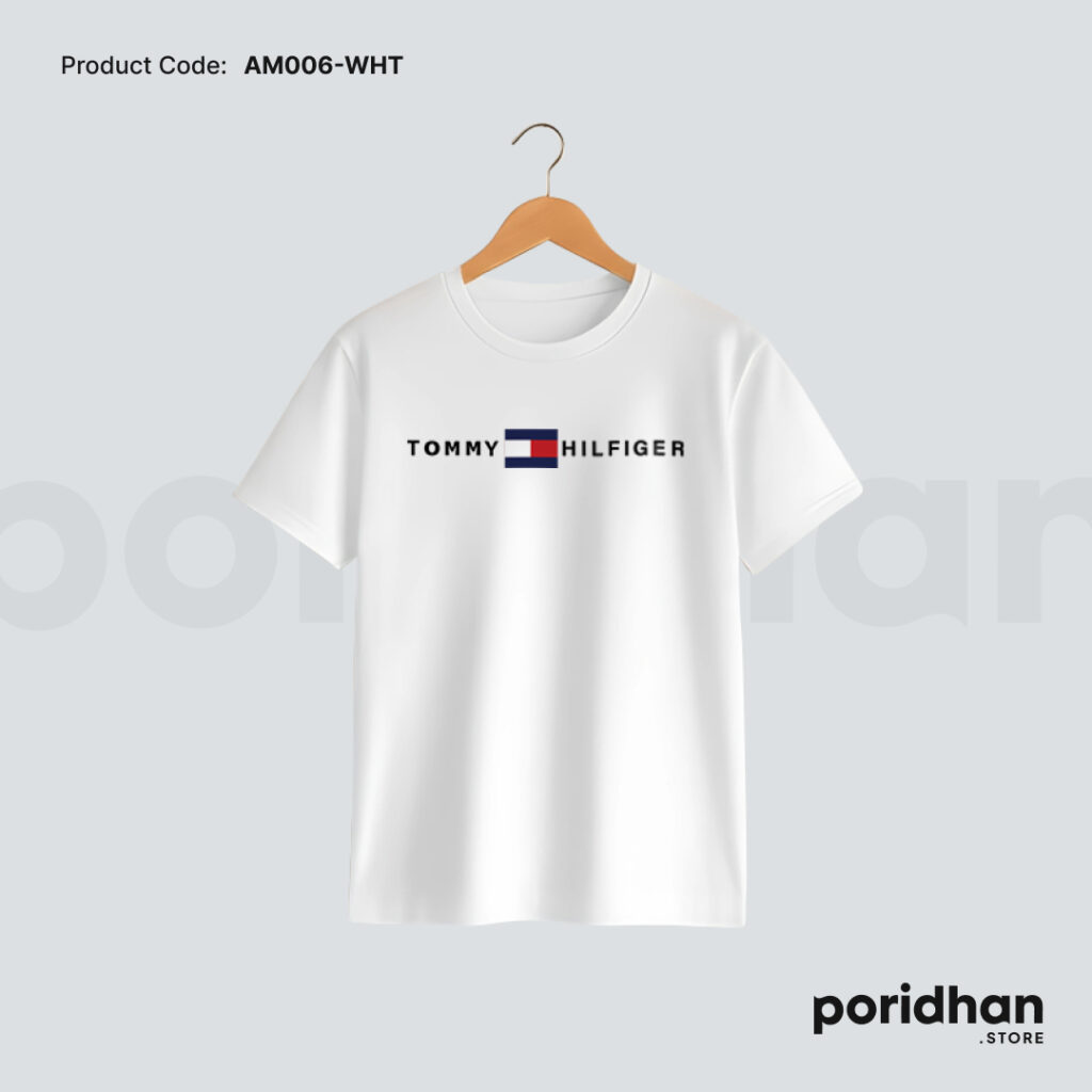 classic clean look t shirt white color for men by Poridhan Store