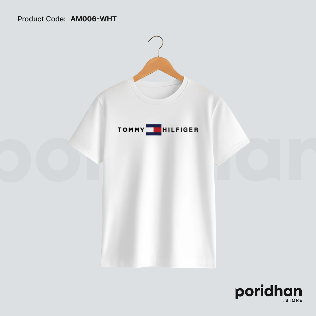 classic clean look t shirt white color for men by Poridhan Store