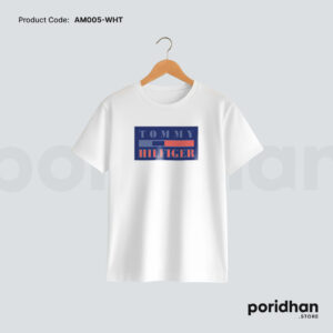 classic denim style premium t shirt light white color for men by Poridhan Store
