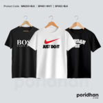 clean fit essential 3 t-shirt best deal of black and white for men by Poridhan Store