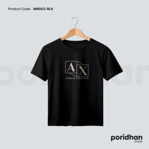 clean minimal fit t shirt in black color for men by Poridhan Store