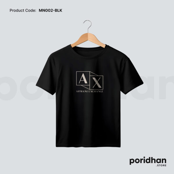clean minimal fit t shirt in black color for men by Poridhan Store