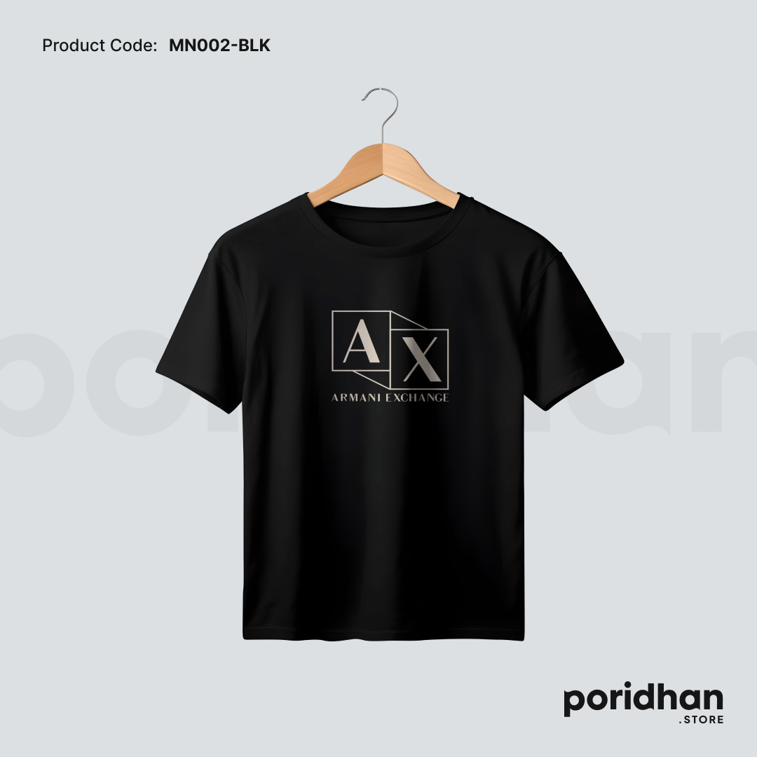 clean minimal fit t shirt in black color for men by Poridhan Store