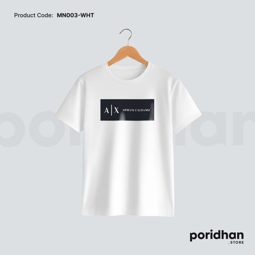 essential minimal style tee in white color for men by Poridhan Store