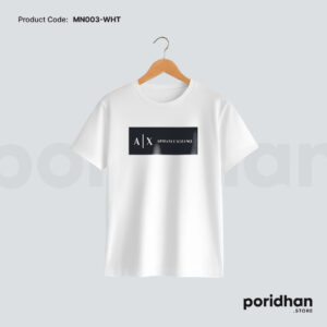 essential minimal style tee in white color for men by Poridhan Store