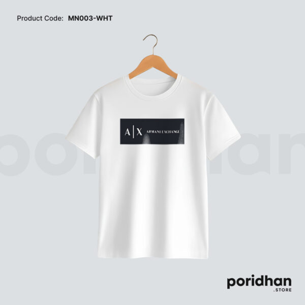 essential minimal style tee in white color for men by Poridhan Store