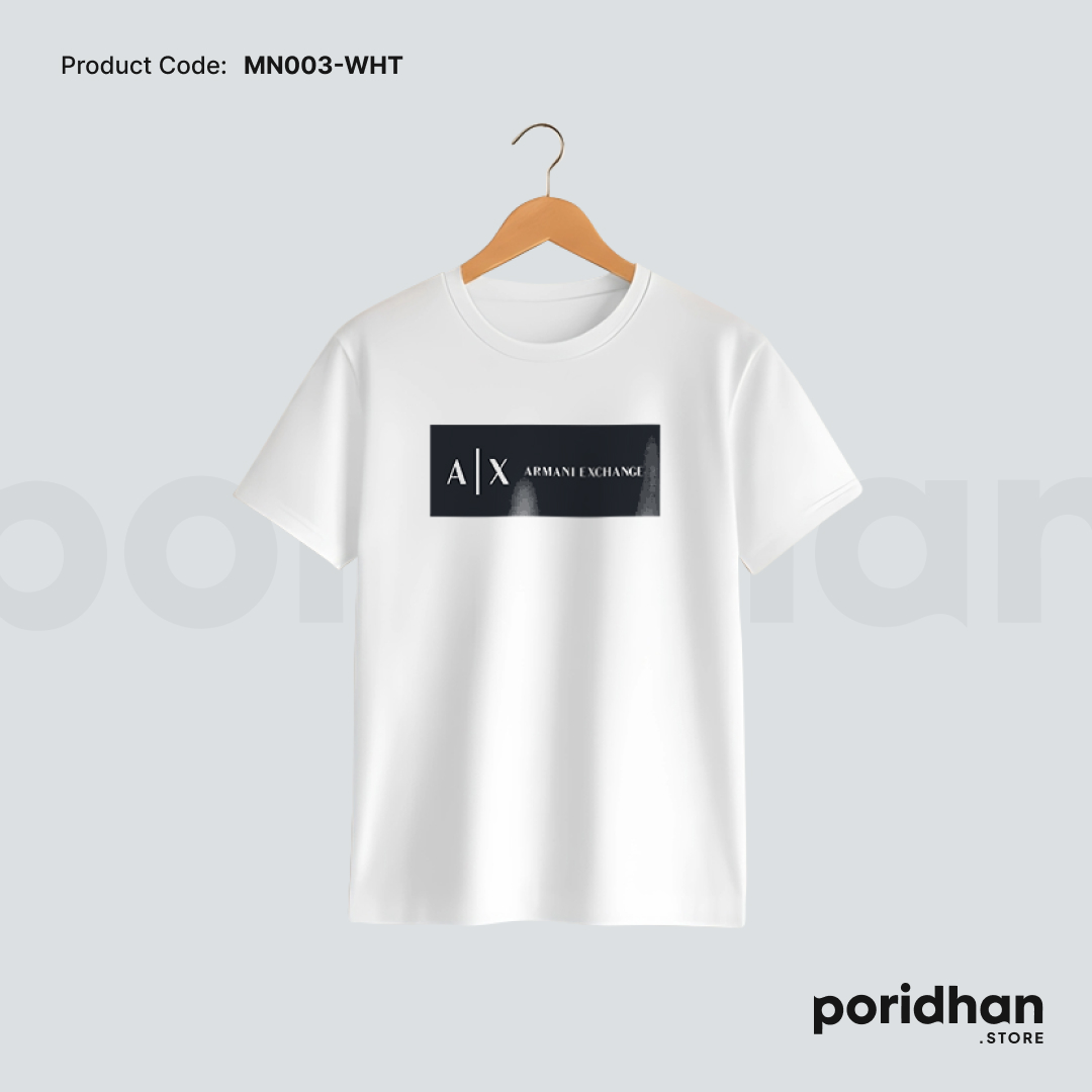 essential minimal style tee in white color for men by Poridhan Store