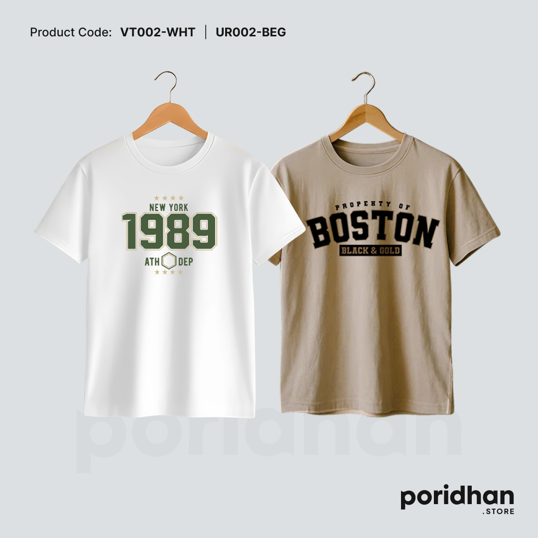 essential wear double pack tee set of light brown and white for men by Poridhan Store