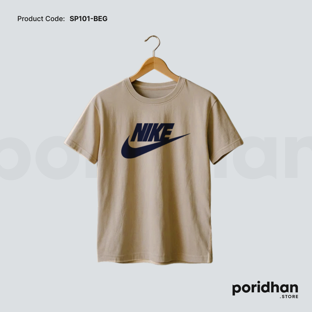 lightweight sport comfort tee in light brown color for men by Poridhan Store