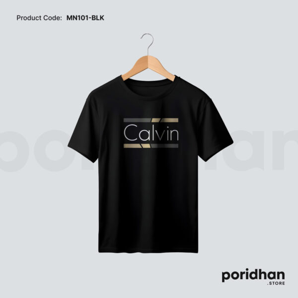 minimal classic comfort tee in black color for men by Poridhan Store