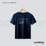minimal classic comfort tee in navy blue color for men by Poridhan Store