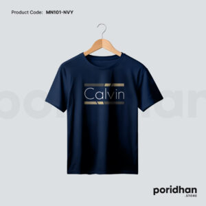 minimal classic comfort tee in navy blue color for men by Poridhan Store