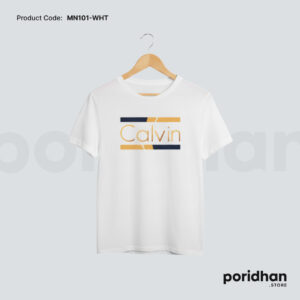 minimal classic comfort tee in white color for men by Poridhan Store