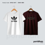 modern basic duo t-shirt pack set of maroon and white for men by Poridhan Store