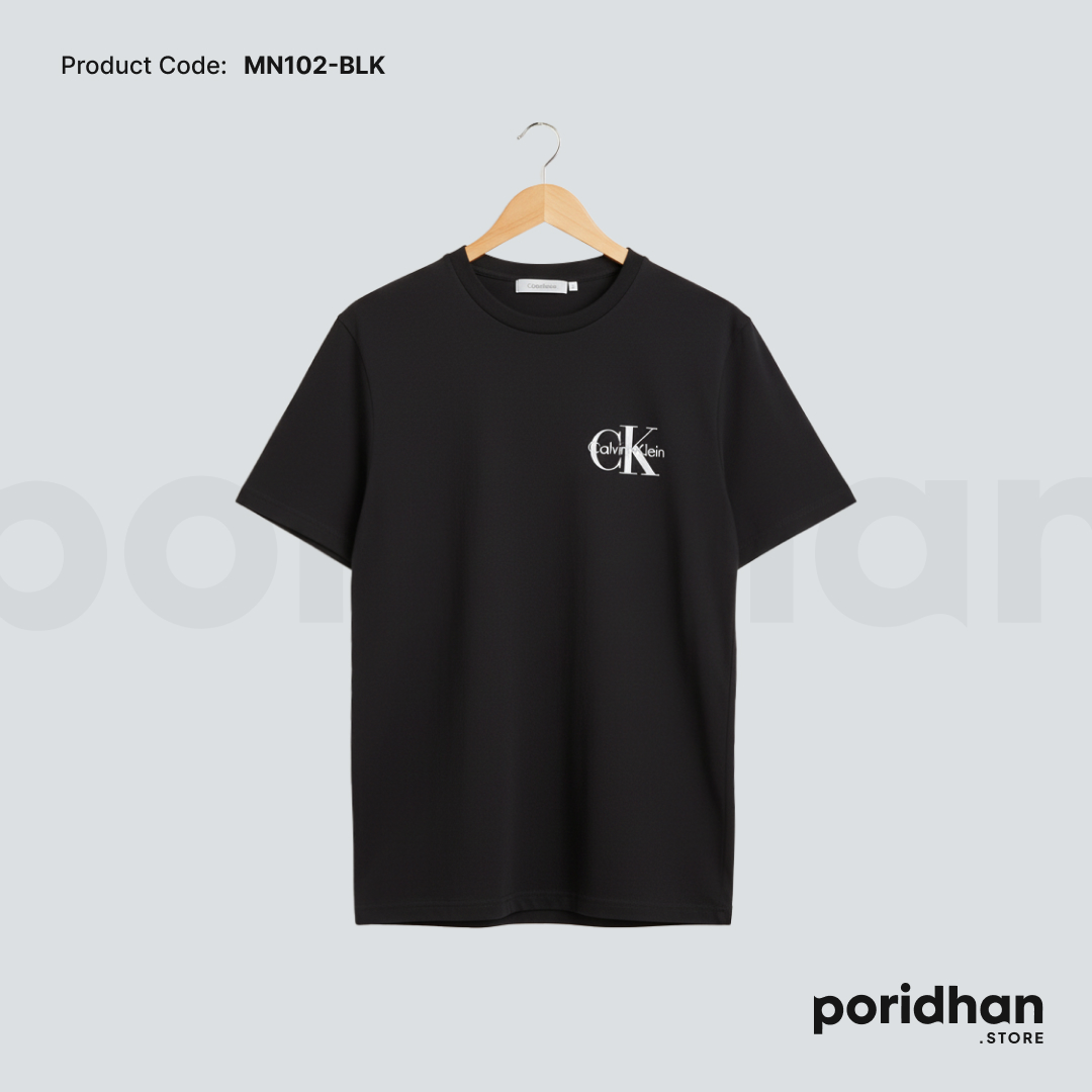 modern minimal basic tshirt in black color for men by Poridhan Store
