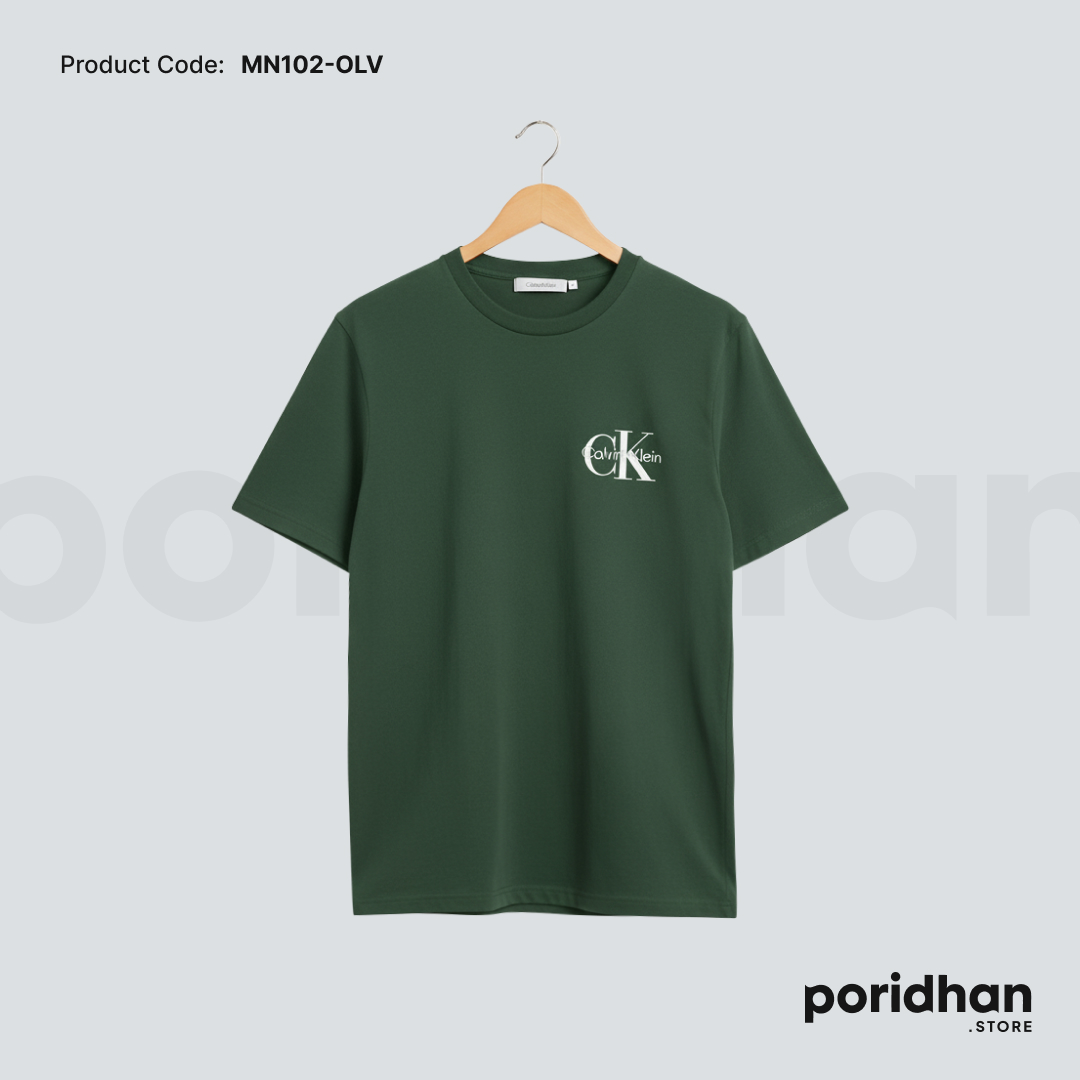 modern minimal basic tshirt in dark green color for men by Poridhan Store