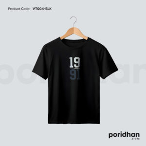 old school classic fit tee in black color for men by Poridhan Store