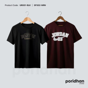 performance duo pack tee of maroon and black for men by Poridhan Store
