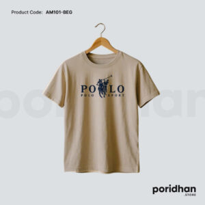 premium cotton t shirt for men light brown color by Poridhan Store
