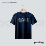 premium minimal denim inspired tee in navy blue color for men by Poridhan Store
