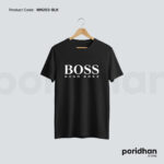 premium smart fit minimal t shirt in black color for men by Poridhan Store