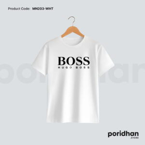 premium smart fit minimal t shirt in white color for men by Poridhan Store