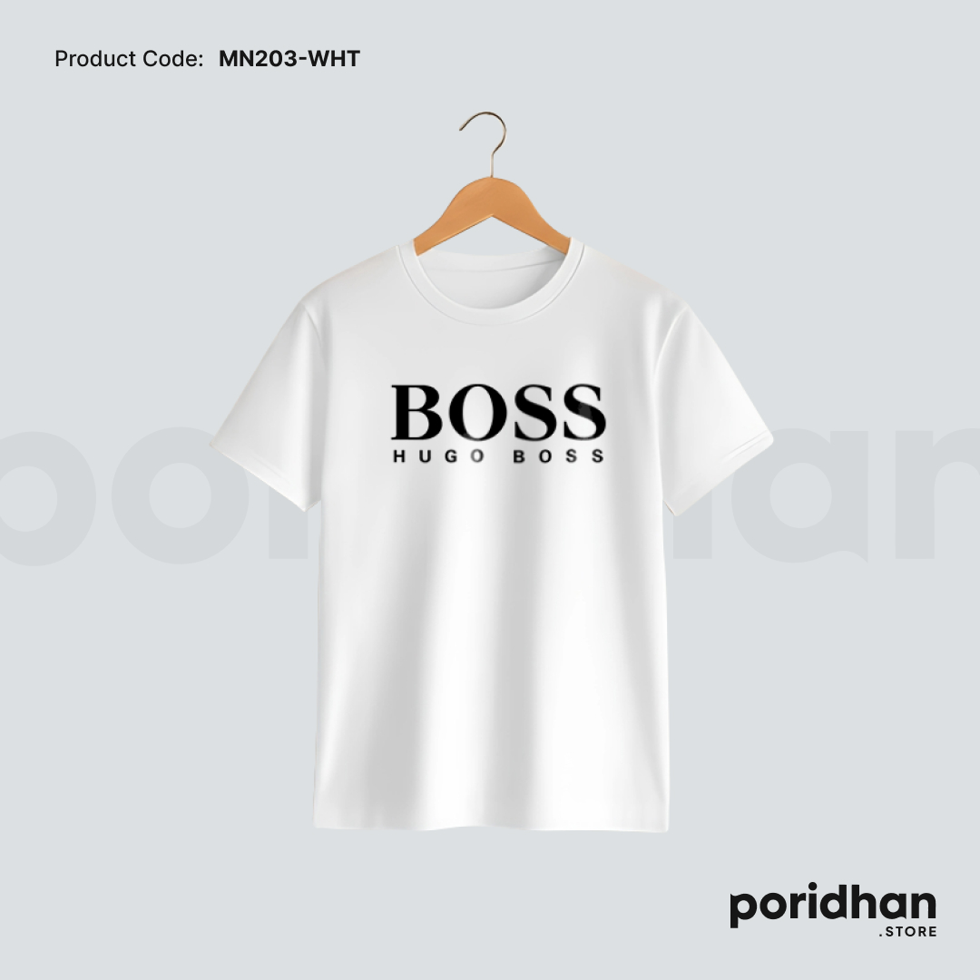 premium smart fit minimal t shirt in white color for men by Poridhan Store