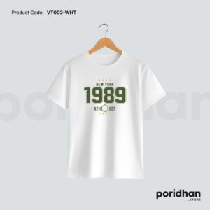 retro vintage style tee in white color for men by Poridhan Store