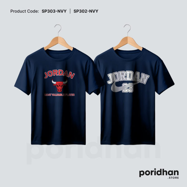 sport active 2 t-shirt combo of navy blue for men by Poridhan Store