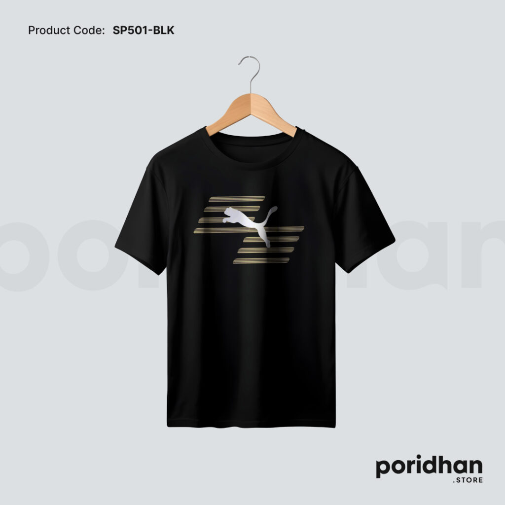 sport essential training tee in black color for men by Poridhan Store