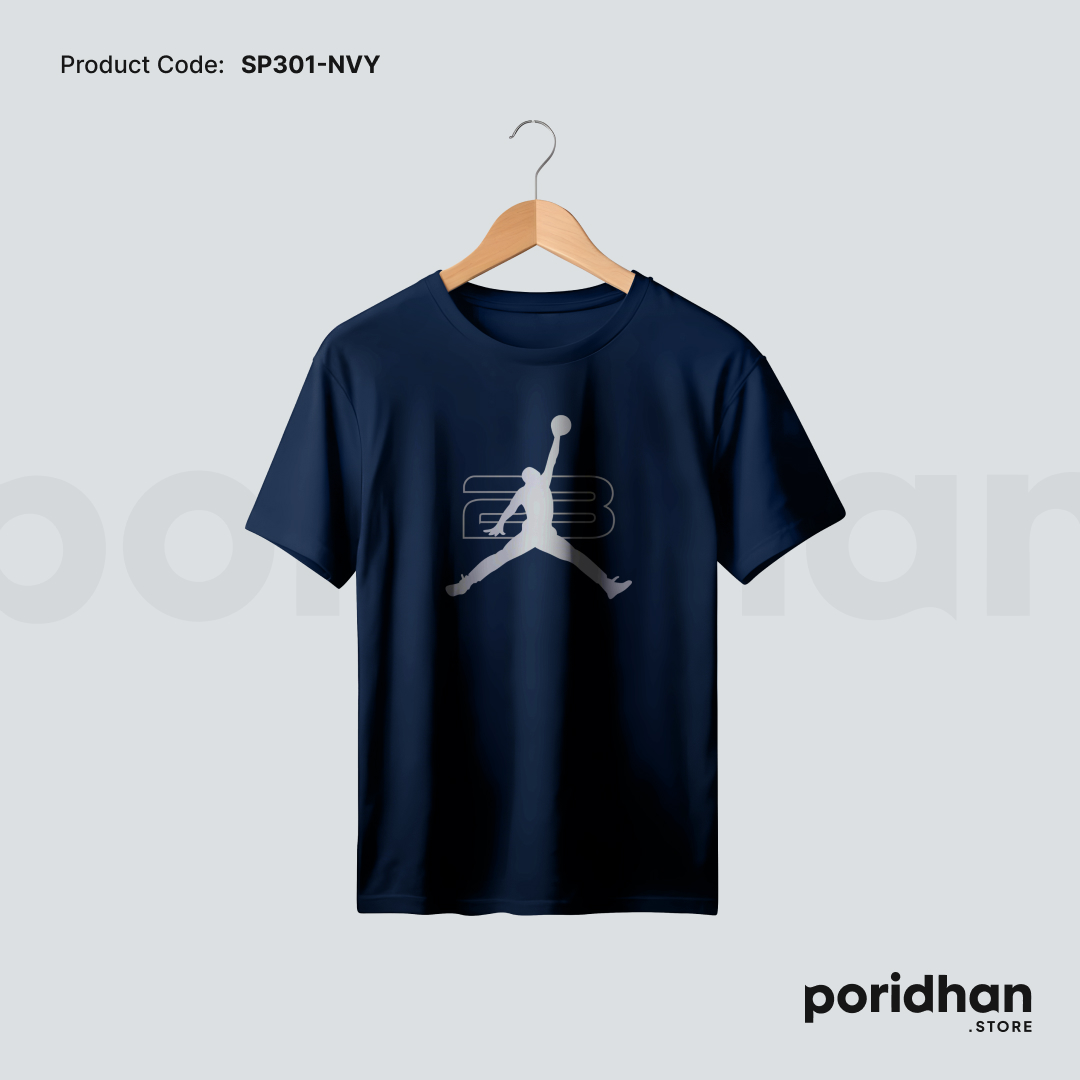 sport flex casual tee in navy blue color for men by Poridhan Store