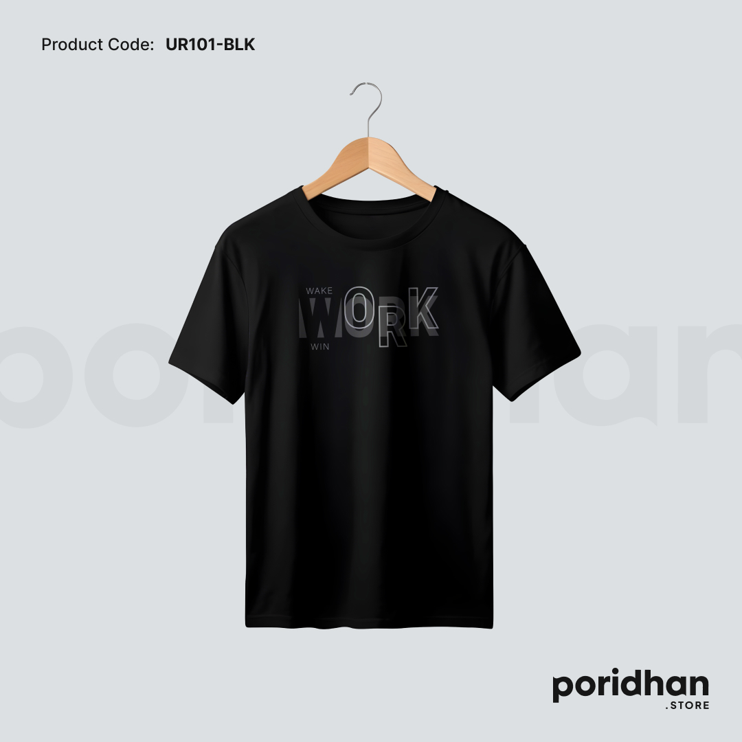 street fit casual tee in black color for men by Poridhan Store